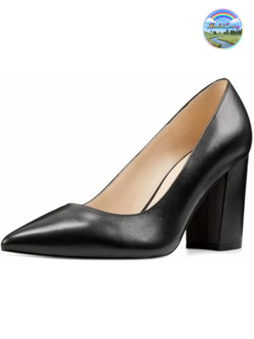 Nine West Block Heel Pointed Toe Slip-On Pump
